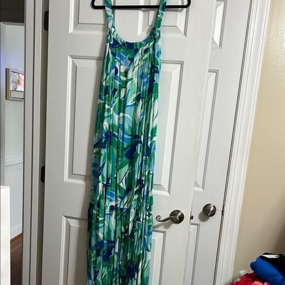 NWOT Blue and Green Japna Maxi Dress Cover Up Size Large